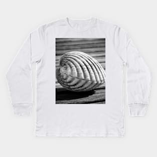 Sea shell on wood Kids Long Sleeve T-Shirt